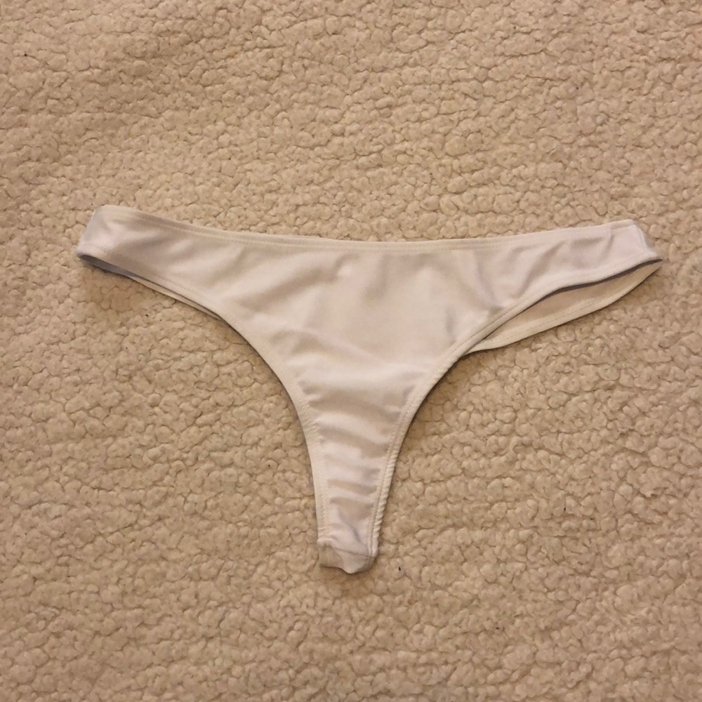 White bikini bottoms